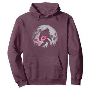 Bigfoot Pink Ribbon Breast Cancer Awareness Hoodie TS10 Maroon Print Your Wear