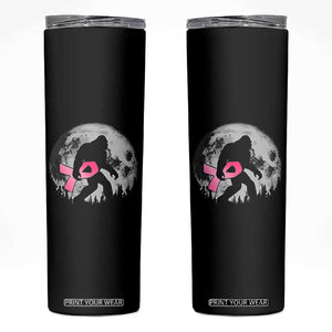 Bigfoot Pink Ribbon Breast Cancer Awareness Skinny Tumbler TS10 Black Print Your Wear
