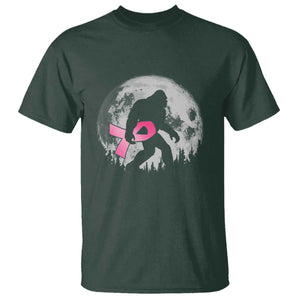 Bigfoot Pink Ribbon Breast Cancer Awareness T Shirt TS10 Dark Forest Green Print Your Wear