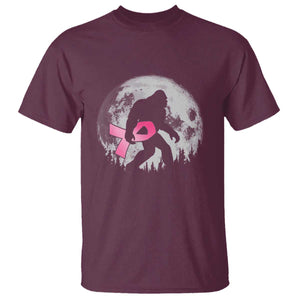 Bigfoot Pink Ribbon Breast Cancer Awareness T Shirt TS10 Maroon Print Your Wear