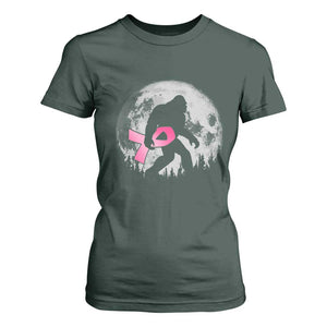 Bigfoot Pink Ribbon Breast Cancer Awareness T Shirt For Women TS10 Dark Forest Green Print Your Wear