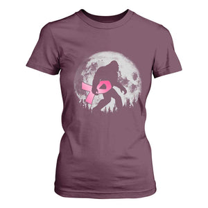 Bigfoot Pink Ribbon Breast Cancer Awareness T Shirt For Women TS10 Maroon Print Your Wear