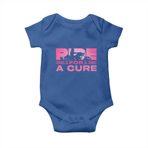 Breast Cancer Motorcycle Baby Onesie Pink Ribbon Ride For A Cure TS10 Royal Blue Print Your Wear