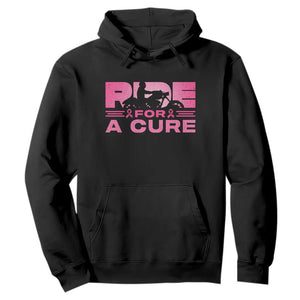 Breast Cancer Motorcycle Hoodie Pink Ribbon Ride For A Cure TS10 Black Print Your Wear