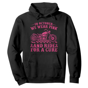 Breast Cancer Motorcycle Hoodie In October We Wear Pink Ride For A Cure TS10 Black Print Your Wear