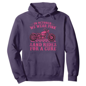 Breast Cancer Motorcycle Hoodie In October We Wear Pink Ride For A Cure TS10 Purple Print Your Wear