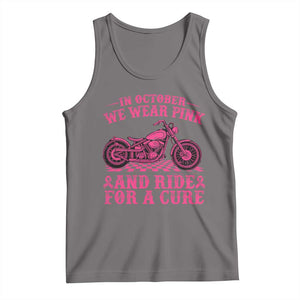 Breast Cancer Motorcycle Tank Top In October We Wear Pink Ride For A Cure TS10 Deep Heather Print Your Wear