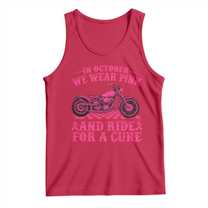Breast Cancer Motorcycle Tank Top In October We Wear Pink Ride For A Cure TS10 Red Print Your Wear