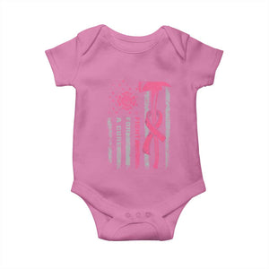 Firefighter Breast Cancer Awareness Baby Onesie Fight For A Cure American Flag TS10 Azalea Print Your Wear