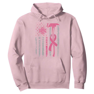 Firefighter Breast Cancer Awareness Hoodie Fight For A Cure American Flag TS10 Light Pink Print Your Wear