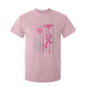 Firefighter Breast Cancer Awareness T Shirt For Kid Fight For A Cure American Flag TS10 Light Pink Print Your Wear
