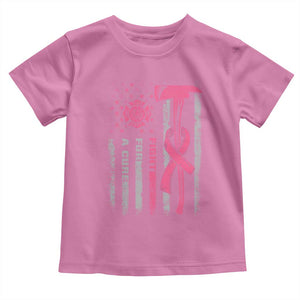 Firefighter Breast Cancer Awareness Toddler T Shirt Fight For A Cure American Flag TS10 Azalea Print Your Wear