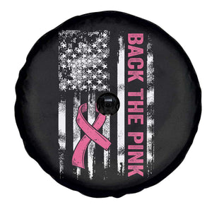 Back The Pink Ribbon Breast Cancer Awareness Spare Tire Cover American Flag TS10 Print Your Wear