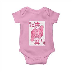 Breast Cancer Awareness Baby Onesie Queen Of Pink Ribbon Blackjack Cards Poker TS10 Light Pink Print Your Wear