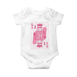 Breast Cancer Awareness Baby Onesie Queen Of Pink Ribbon Blackjack Cards Poker TS10 White Print Your Wear