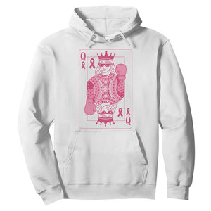 Breast Cancer Awareness Hoodie Queen Of Pink Ribbon Blackjack Cards Poker TS10 White Print Your Wear