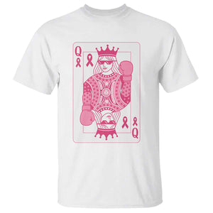 Breast Cancer Awareness T Shirt Queen Of Pink Ribbon Blackjack Cards Poker TS10 White Print Your Wear