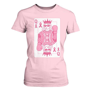 Breast Cancer Awareness T Shirt For Women Queen Of Pink Ribbon Blackjack Cards Poker TS10 Light Pink Print Your Wear