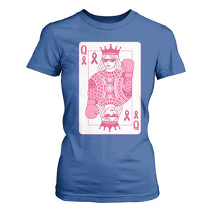 Breast Cancer Awareness T Shirt For Women Queen Of Pink Ribbon Blackjack Cards Poker TS10 Royal Blue Print Your Wear