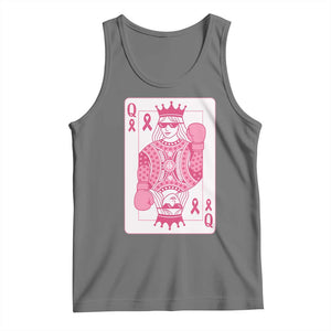 Breast Cancer Awareness Tank Top Queen Of Pink Ribbon Blackjack Cards Poker TS10 Black Heather Print Your Wear