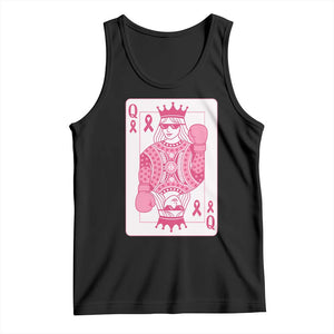 Breast Cancer Awareness Tank Top Queen Of Pink Ribbon Blackjack Cards Poker TS10 Black Print Your Wear