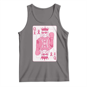 Breast Cancer Awareness Tank Top Queen Of Pink Ribbon Blackjack Cards Poker TS10 Deep Heather Print Your Wear