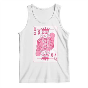 Breast Cancer Awareness Tank Top Queen Of Pink Ribbon Blackjack Cards Poker TS10 White Print Your Wear