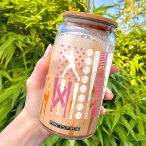 Baseball Breast Cancer Glass Can Pink Ribbon Strike Out Breast Cancer American Flag TS10 Black Print Your Wear