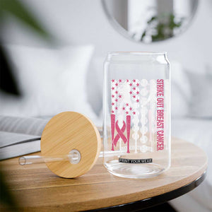 Baseball Breast Cancer Glass Can Pink Ribbon Strike Out Breast Cancer American Flag TS10 Print Your Wear