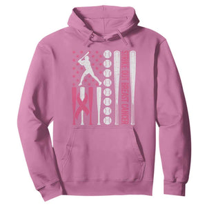 Baseball Breast Cancer Hoodie Pink Ribbon Strike Out Breast Cancer American Flag TS10 Azalea Print Your Wear