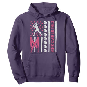 Baseball Breast Cancer Hoodie Pink Ribbon Strike Out Breast Cancer American Flag TS10 Purple Print Your Wear