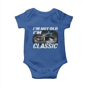 Vintage I'm Not Old I'm Classic Baby Onesie Funny Car Graphic Racing Drift Car TS10 Royal Blue Print Your Wear