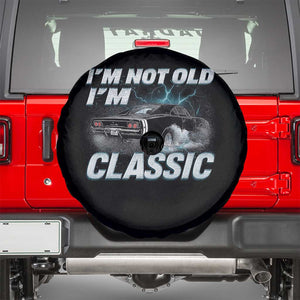 Vintage I'm Not Old I'm Classic Spare Tire Cover Funny Car Graphic Racing Drift Car TS10 Black Print Your Wear