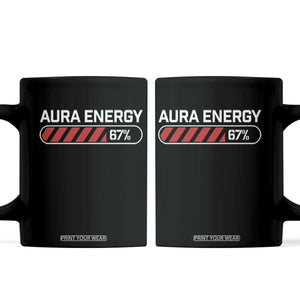 Funny Six Seven Coffee Mug Aura Energy at 67 Meme Gen Alpha Slang TS10 Black Print Your Wear