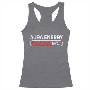 Funny Six Seven Racerback Tank Top Aura Energy at 67 Meme Gen Alpha Slang TS10 Charcoal Print Your Wear