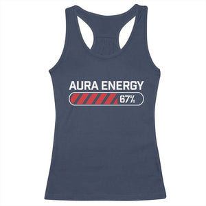 Funny Six Seven Racerback Tank Top Aura Energy at 67 Meme Gen Alpha Slang TS10 Navy Print Your Wear