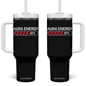 Funny Six Seven Tumbler With Handle Aura Energy at 67 Meme Gen Alpha Slang TS10 One Size: 40 oz Black Print Your Wear