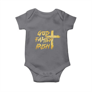 God Family Irish Baby Onesie Christian Faith Cross Notre Dame Game Day TS10 Charcoal Print Your Wear