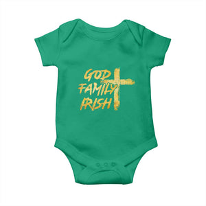 God Family Irish Baby Onesie Christian Faith Cross Notre Dame Game Day TS10 Irish Green Print Your Wear