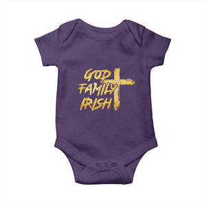 God Family Irish Baby Onesie Christian Faith Cross Notre Dame Game Day TS10 Purple Print Your Wear