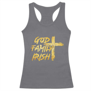 God Family Irish Racerback Tank Top Christian Faith Cross Notre Dame Game Day TS10 Charcoal Print Your Wear