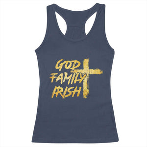 God Family Irish Racerback Tank Top Christian Faith Cross Notre Dame Game Day TS10 Navy Print Your Wear
