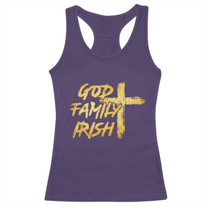 God Family Irish Racerback Tank Top Christian Faith Cross Notre Dame Game Day TS10 Purple Print Your Wear
