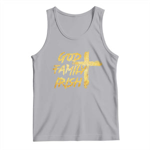 God Family Irish Tank Top Christian Faith Cross Notre Dame Game Day TS10 Athletic Heather Print Your Wear