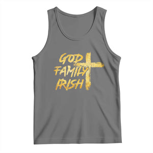 God Family Irish Tank Top Christian Faith Cross Notre Dame Game Day TS10 Black Heather Print Your Wear