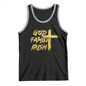 God Family Irish Tank Top Christian Faith Cross Notre Dame Game Day TS10 Black Athletic Heather Print Your Wear