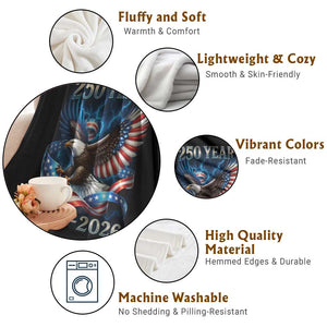 250 Years America Throw Blanket Eagle and Flag 250th Anniversary USA Patriotic 1776 2026 TS10 Print Your Wear