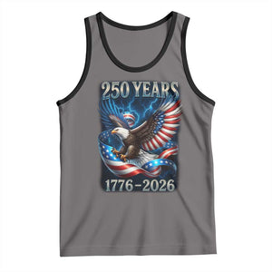 250 Years America Tank Top Eagle and Flag 250th Anniversary USA Patriotic 1776 2026 TS10 Deep Heather Black Print Your Wear