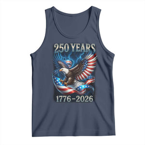 250 Years America Tank Top Eagle and Flag 250th Anniversary USA Patriotic 1776 2026 TS10 Navy Print Your Wear