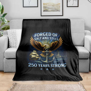 Navy Veteran 250th Anniversary Throw Blanket Forged of Salt and Steel US Naval Ships 250th Anniversary TS10 Print Your Wear